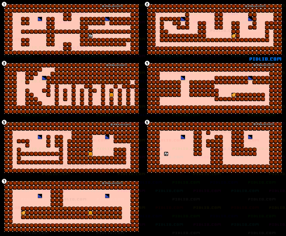 ステージ13：城内・>地下の隠し通路マップ画像 ／ がんばれゴエモン！からくり道中攻略