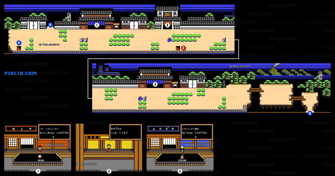 ステージ2：九州のフィールドマップ画像1 ／ がんばれゴエモン2攻略