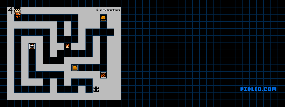 ステージ3：四国・秘密の迷路マップ画像 ／ がんばれゴエモン2攻略