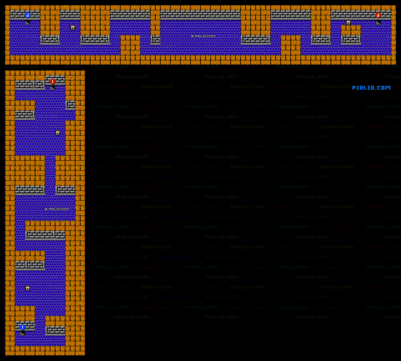 ステージ5：近畿・地下の隠し通路マップ画像 ／ がんばれゴエモン2攻略