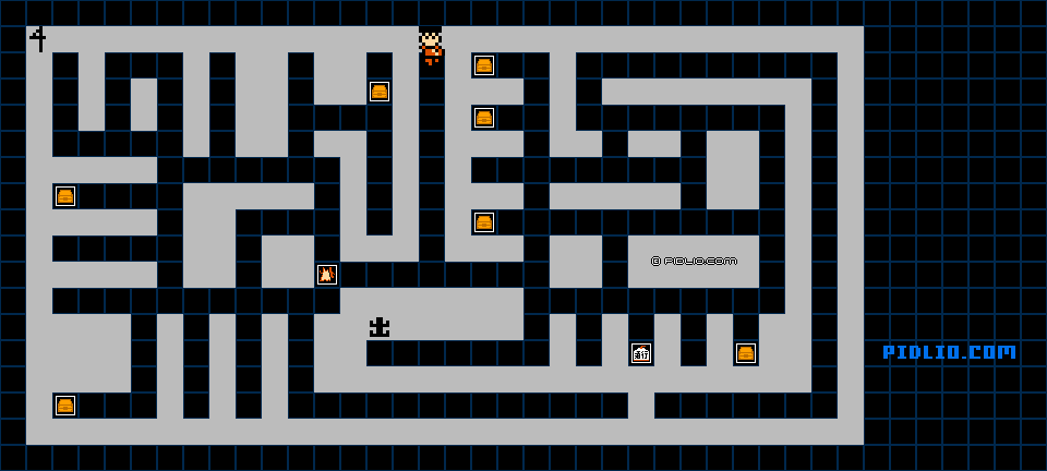ステージ8：東北・秘密の迷路マップ画像 ／ がんばれゴエモン2攻略