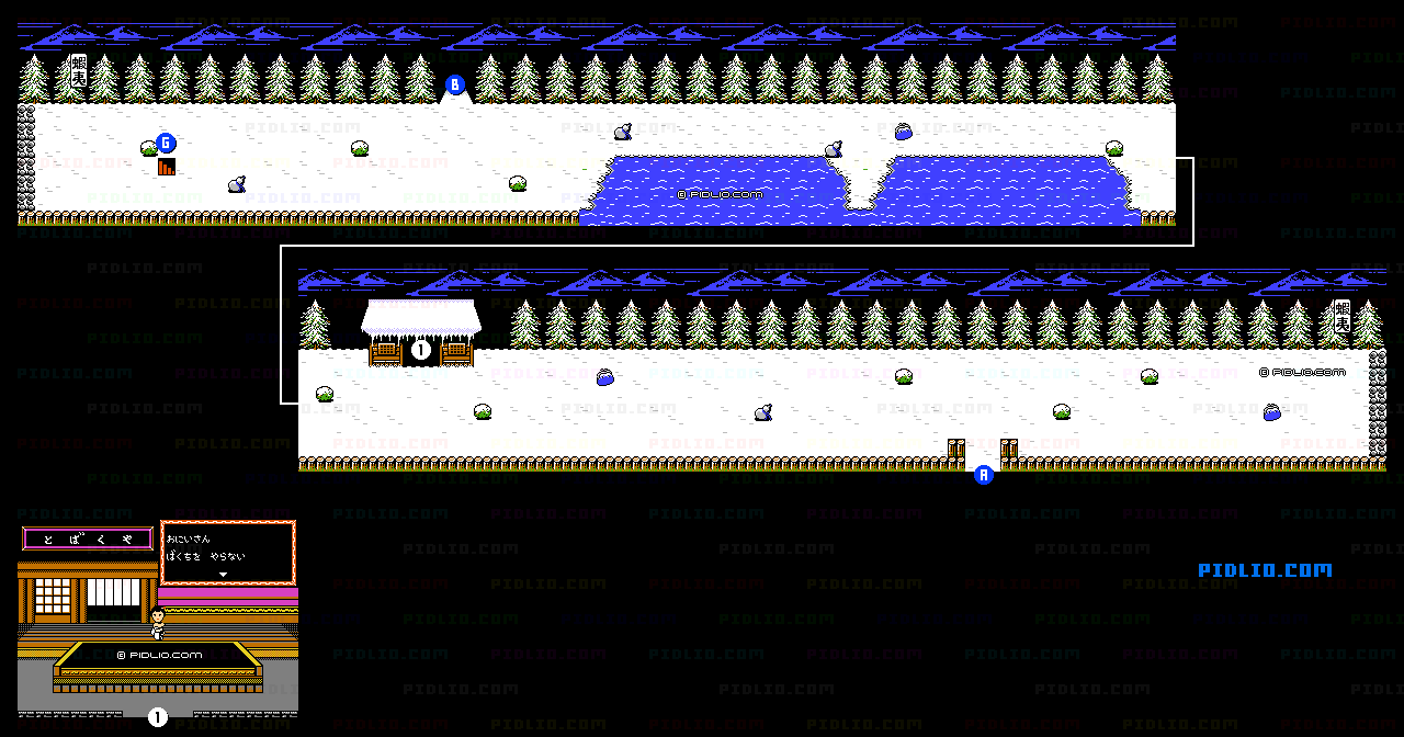 ステージ9：蝦夷のフィールドマップ画像1 ／ がんばれゴエモン2攻略