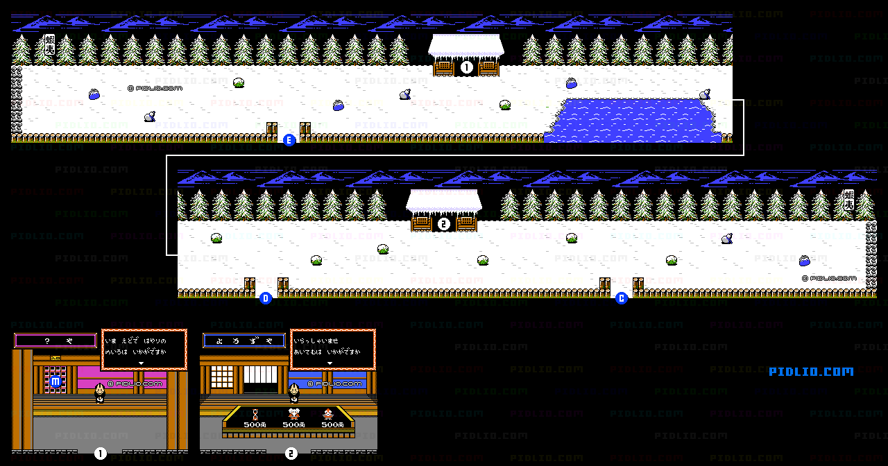 ステージ9：蝦夷のフィールドマップ画像4 ／ がんばれゴエモン2攻略