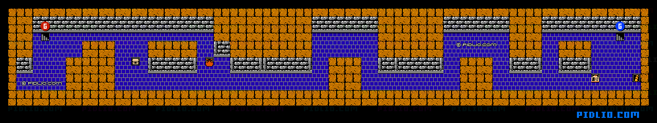 ステージ9：蝦夷・地下の隠し通路マップ画像 ／ がんばれゴエモン2攻略