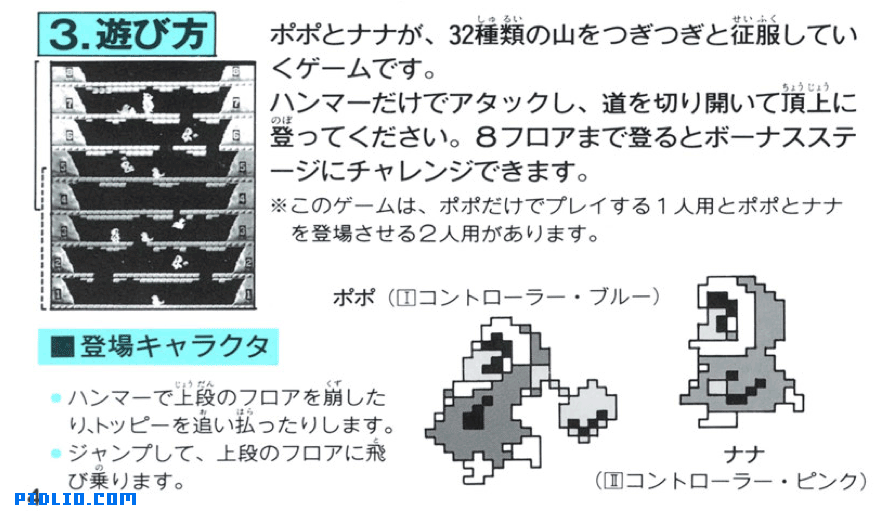 アイスクライマー 説明書 P04(画像):アイスクライマー攻略