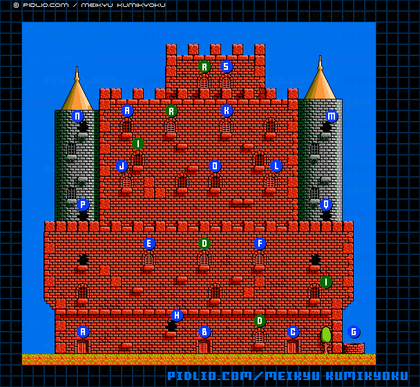 ガーランド城のマップ画像 ／ 迷宮組曲・ミロンの大冒険攻略 ─ pidlio.com