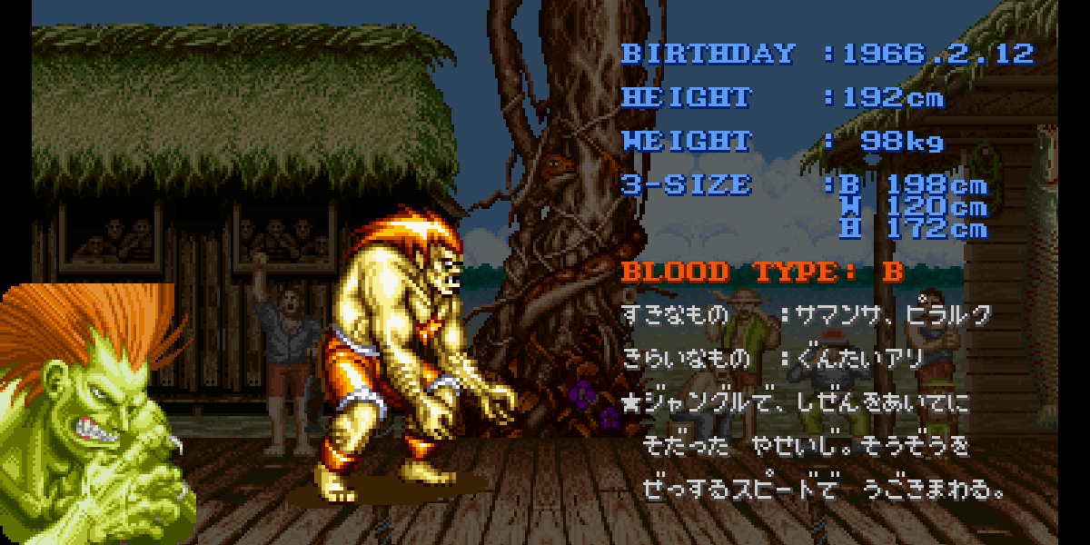 ブランカ（BLANKA）の詳細情報画像 ／ ストリートファイター2攻略