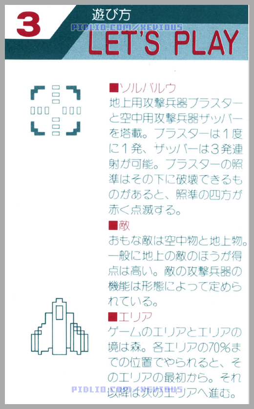 P06：FC版ゼビウスの説明書 - FC版ゼビウス攻略 ─ pidlio.com