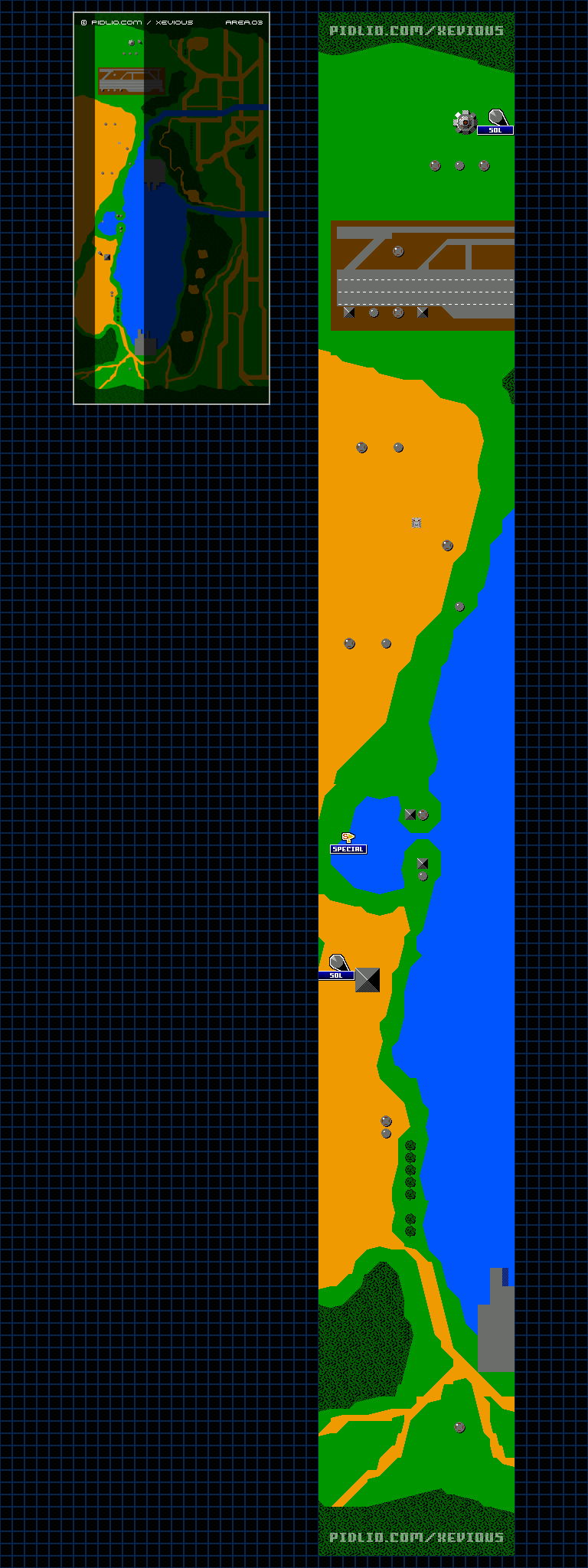 エリア03のマップ画像 ／ FC版ゼビウス（XEVIOUS）攻略 ─ pidlio.com