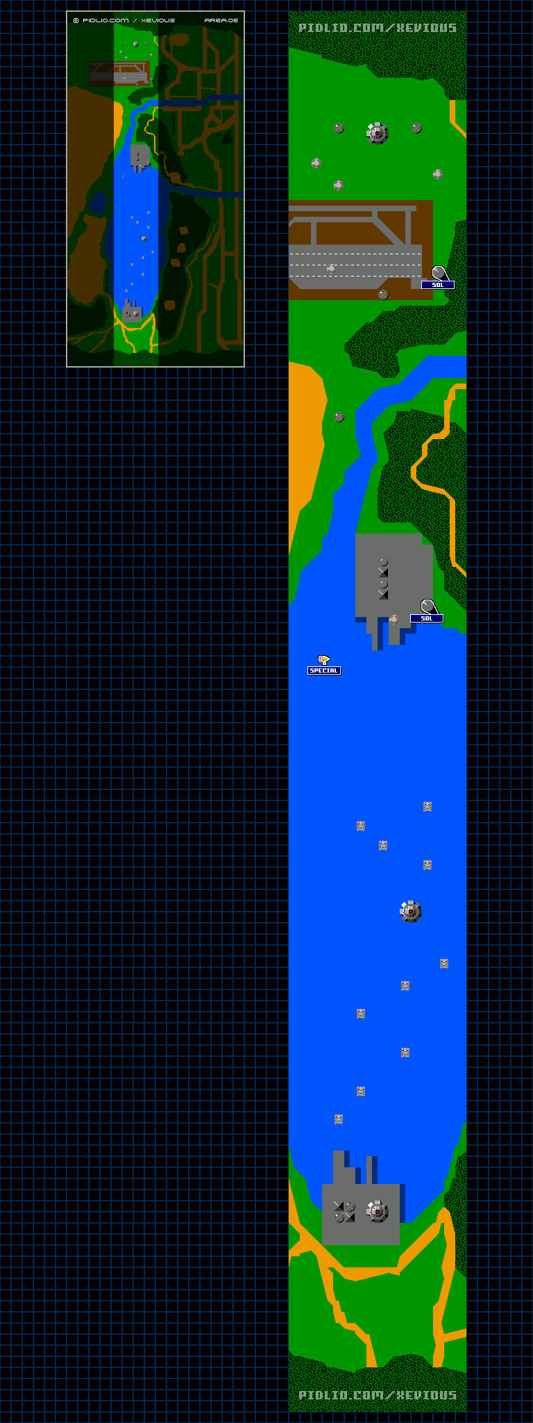 エリア05のマップ画像 ／ FC版ゼビウス（XEVIOUS）攻略 ─ pidlio.com