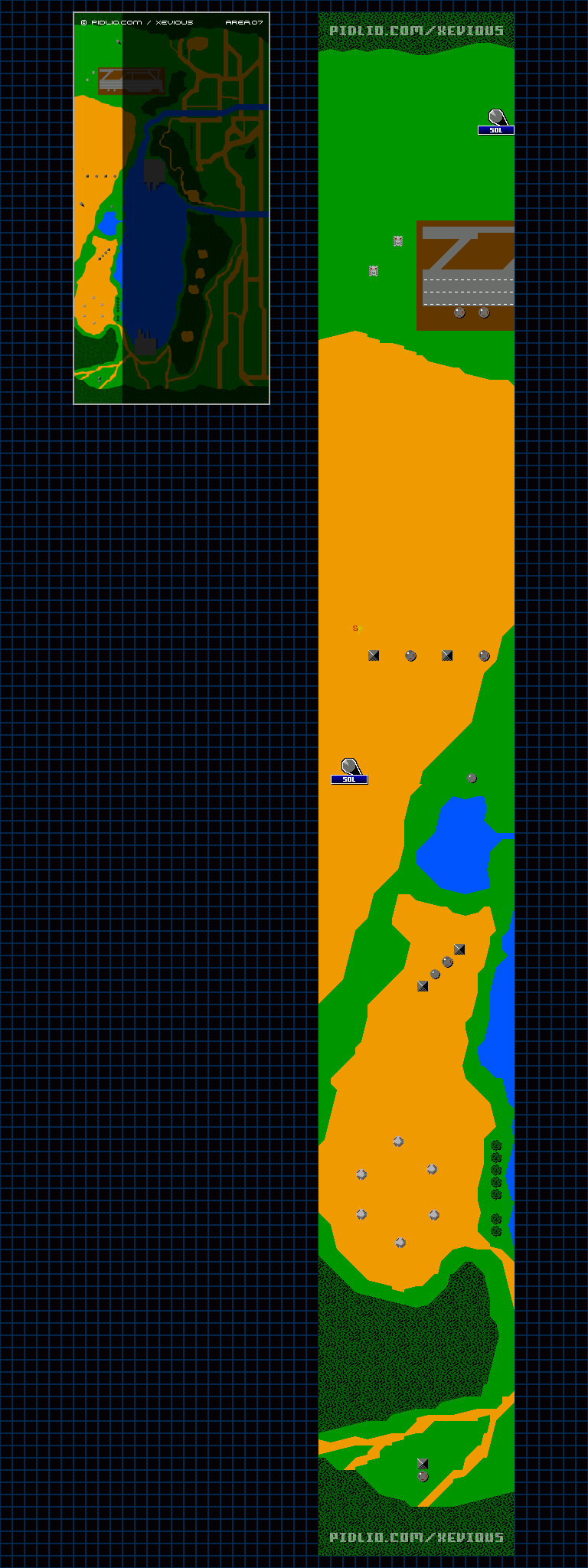 エリア07のマップ画像 ／ FC版ゼビウス（XEVIOUS）攻略 ─ pidlio.com