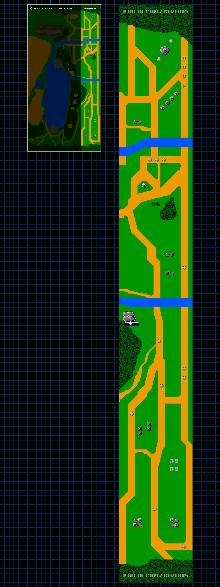 エリア12のマップ画像 ／ FC版ゼビウス（XEVIOUS）攻略 ─ pidlio.com