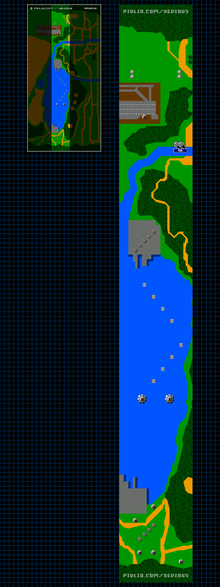 エリア13のマップ画像 ／ FC版ゼビウス（XEVIOUS）攻略 ─ pidlio.com