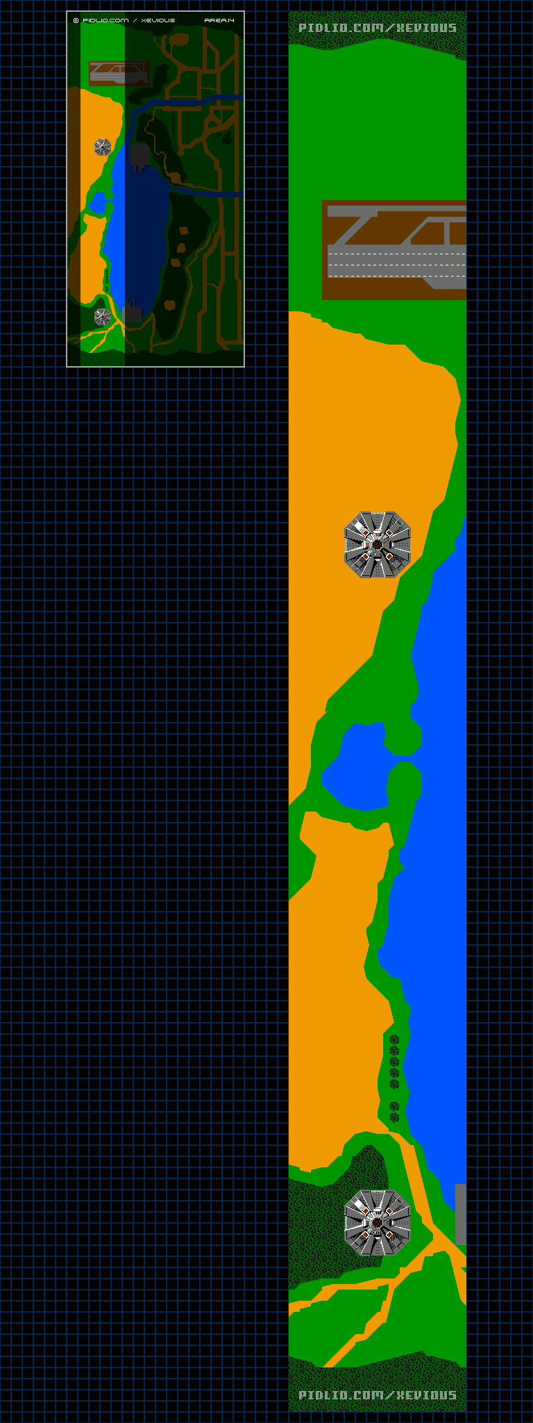 エリア14のマップ画像 ／ FC版ゼビウス（XEVIOUS）攻略 ─ pidlio.com