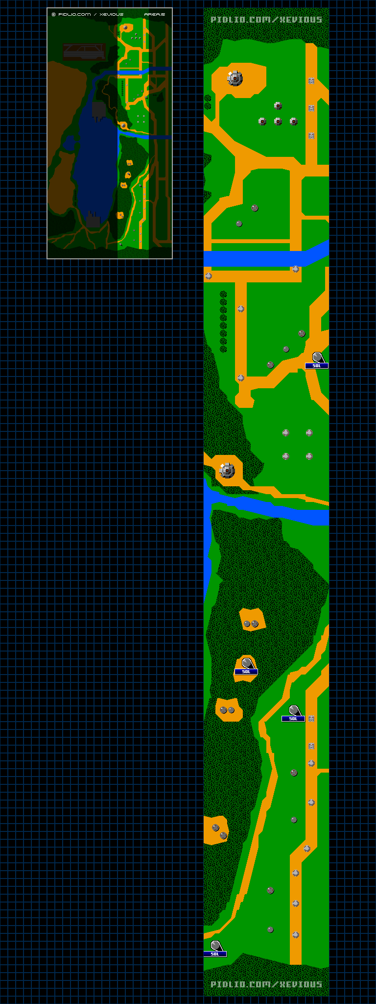 エリア15のマップ画像 ／ FC版ゼビウス（XEVIOUS）攻略 ─ pidlio.com
