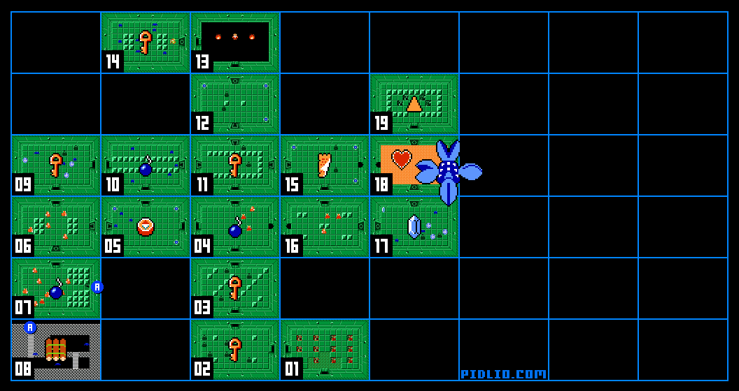 LEVEL3の迷宮の攻略マップ：画像 ／ ゼルダの伝説1攻略