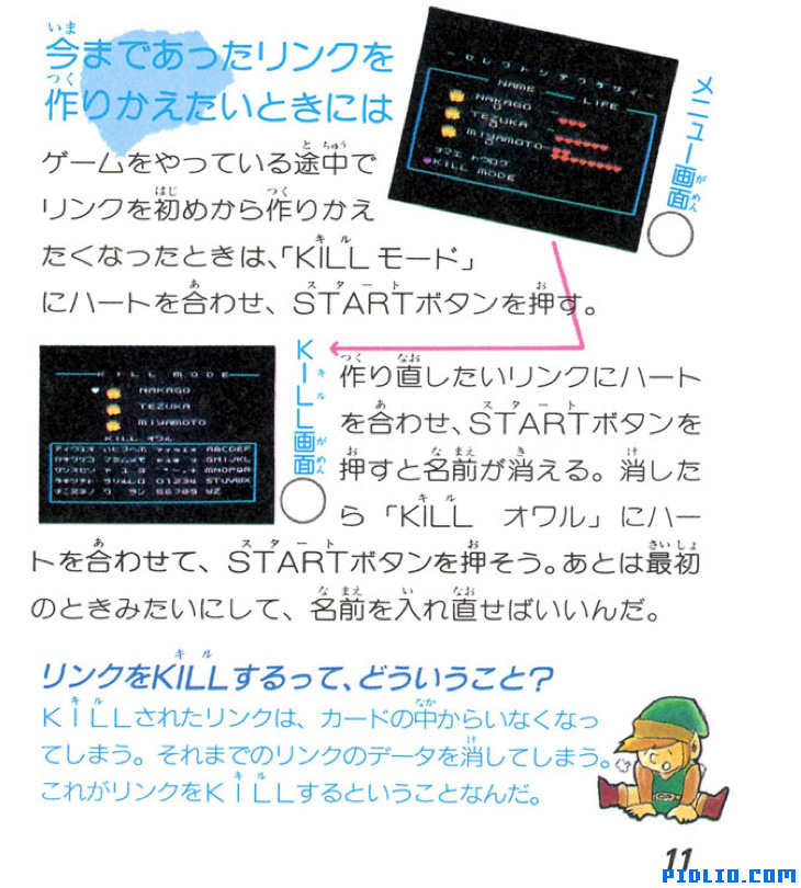 FC版ゼルダの伝説1 説明書 P11(画像):FC版ゼルダの伝説1攻略