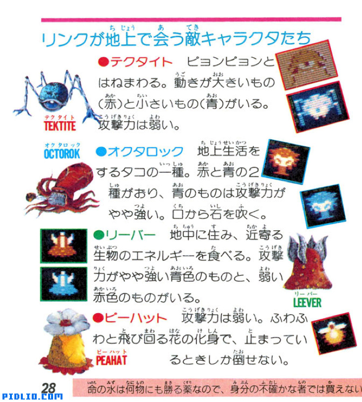 FC版ゼルダの伝説1 説明書 P28(画像):FC版ゼルダの伝説1攻略