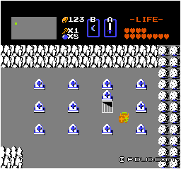 墓場の北西へ:画像 / ゼルダの伝説1攻略