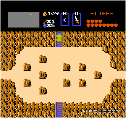 ループのマップを北へ進む：画像 ／ ゼルダの伝説1攻略
